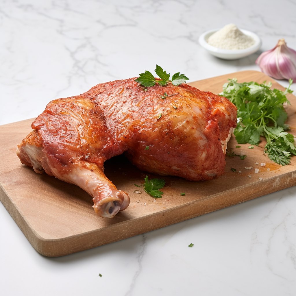 Halal Marinated Tandoori Chicken Leg Quarters | Seasoned And Prepped | Ready To Cook | - HalalWorldDepot