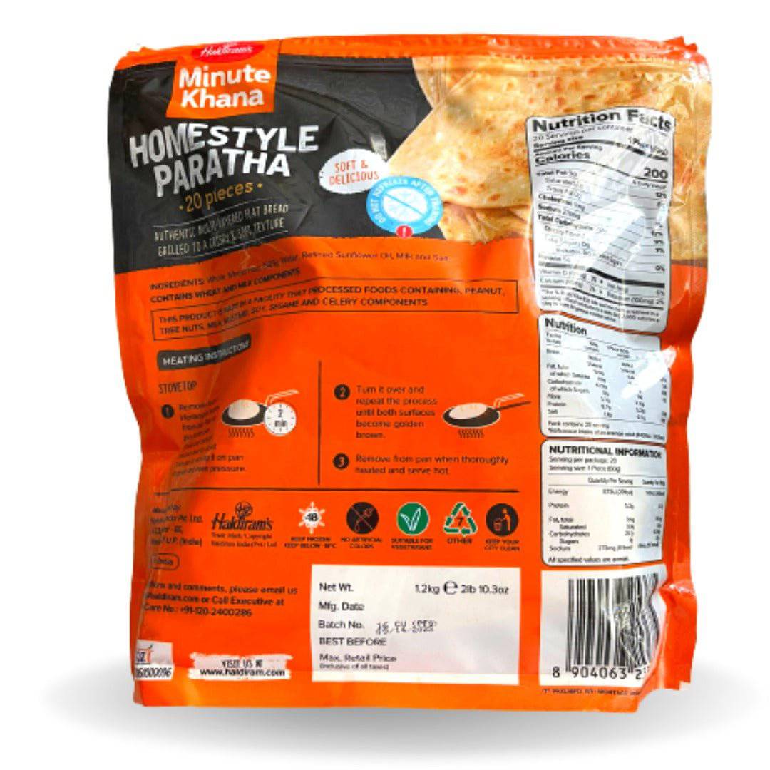 Haldiram's Minute Khana Homestyle Paratha (20 Pieces) - HalalWorldDepot