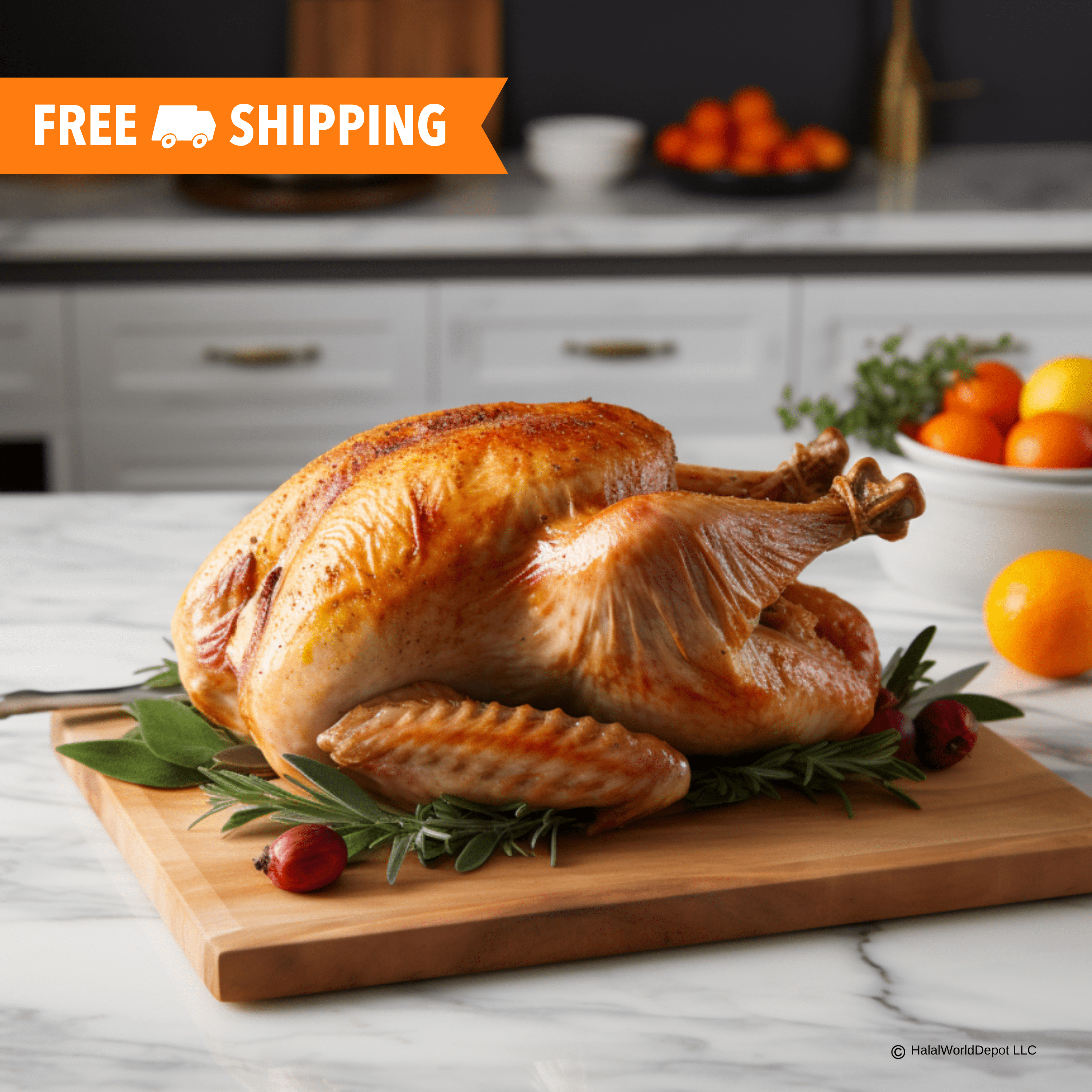 Halal Hand Slaughtered Whole Turkey 10-16lbs | Feeds 13-16 Guests | - HalalWorldDepot