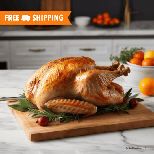 Halal Hand Slaughtered Whole Turkey 10-16lbs | Feeds 13-16 Guests | - HalalWorldDepot