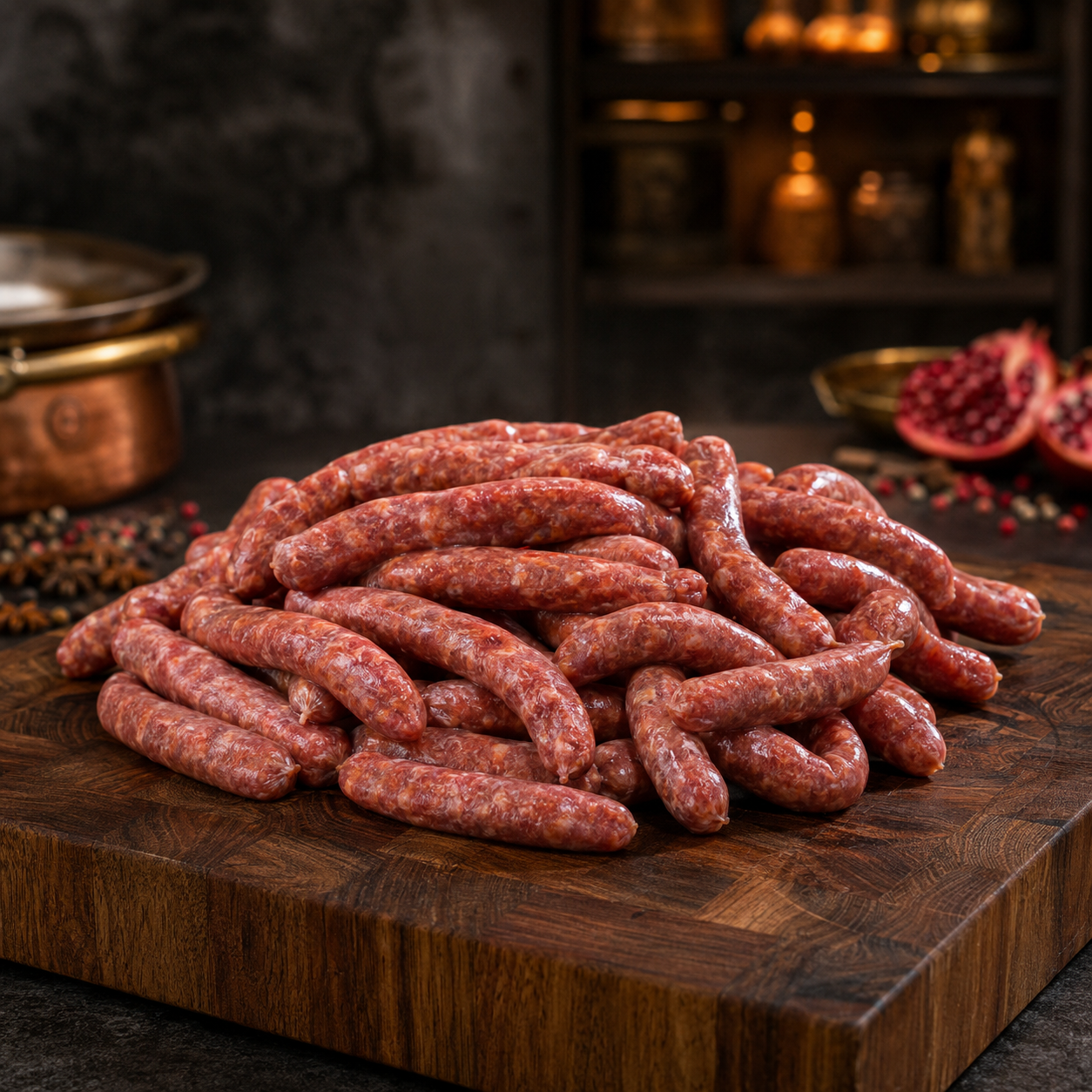 Halal Beef & Lamb "Makanek" Breakfast Sausage | Approx. 1lbs | Seasoned And Ready To Cook |