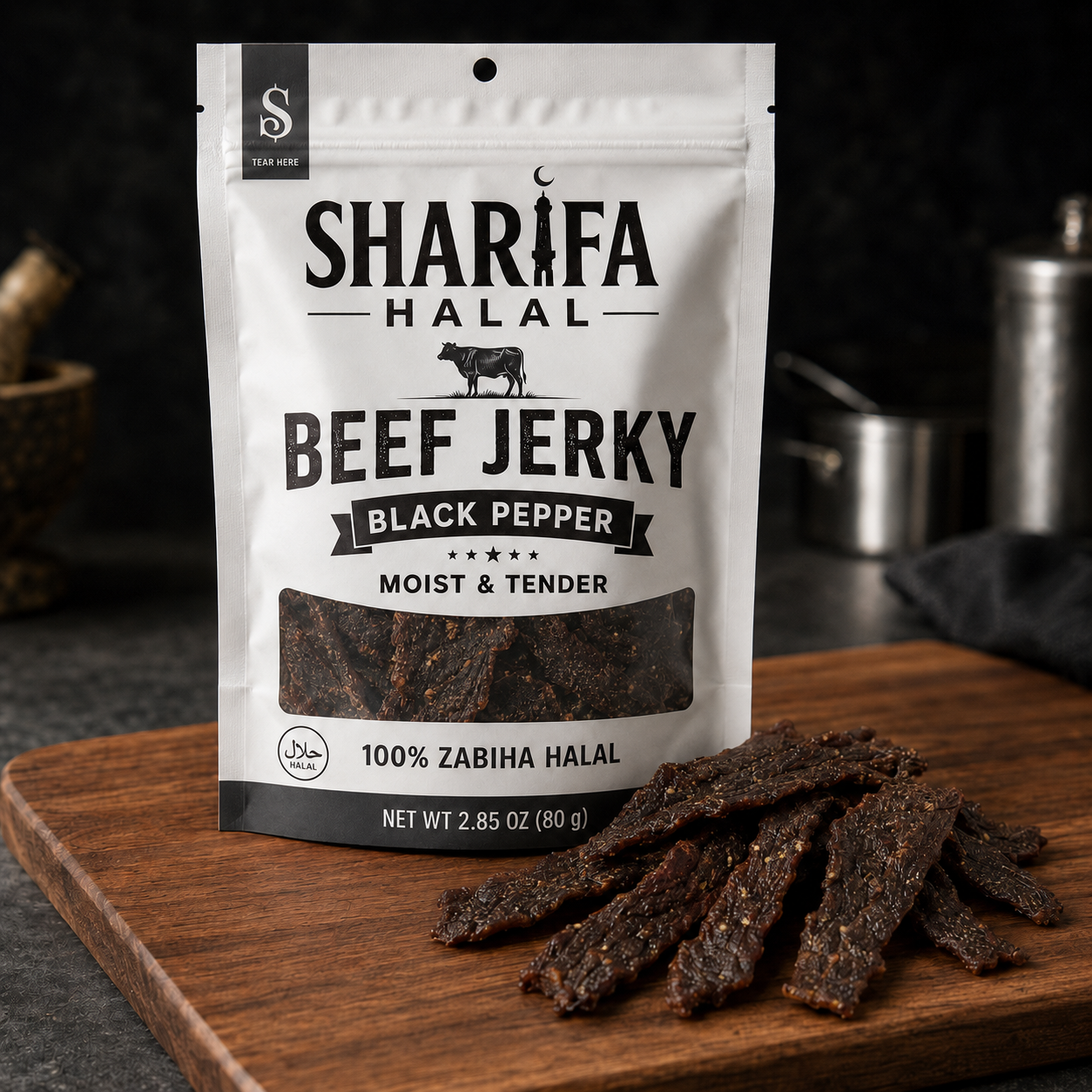 Sharifa Halal Black Pepper Beef Jerky