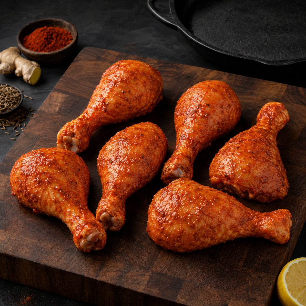 Halal Marinated Tandoori Chicken Drumsticks | Approx. 2lb | Seasoned A