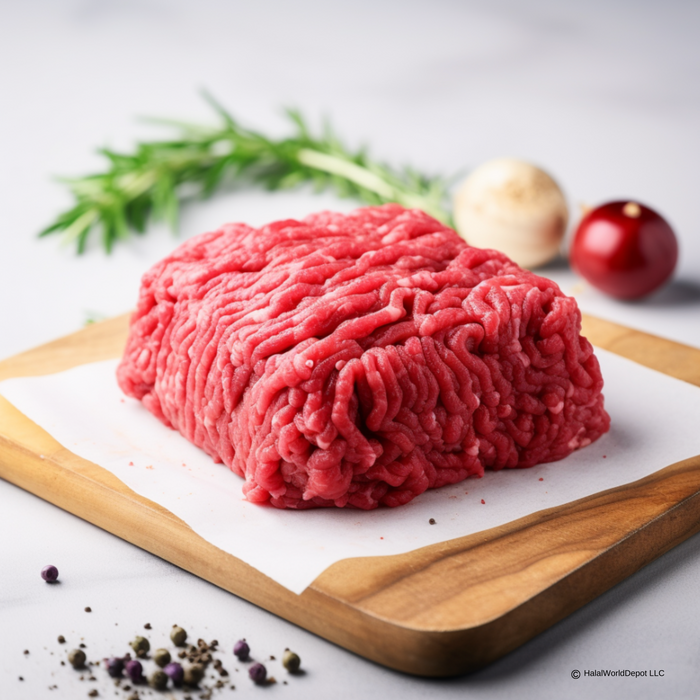BUNDLE PACK Halal Ground Beef 80/20 | Approx. 2lbs | Minimal Fat | Minced and Packed Fresh | High Quality | 100% Zabiha Halal |