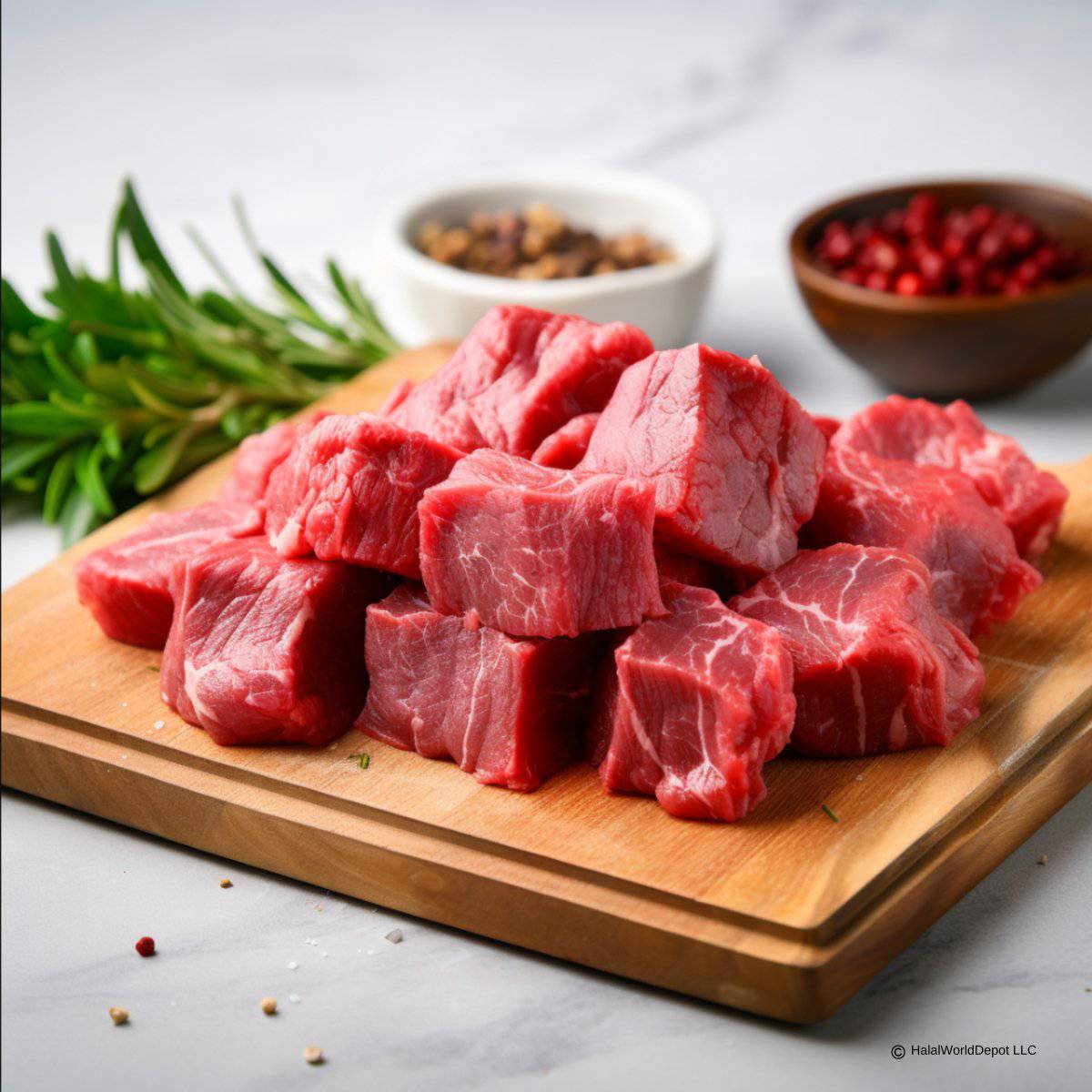 Halal Beef Cubes | Tender Cuts | Cut in Small/Medium Size Pieces | - HalalWorldDepot