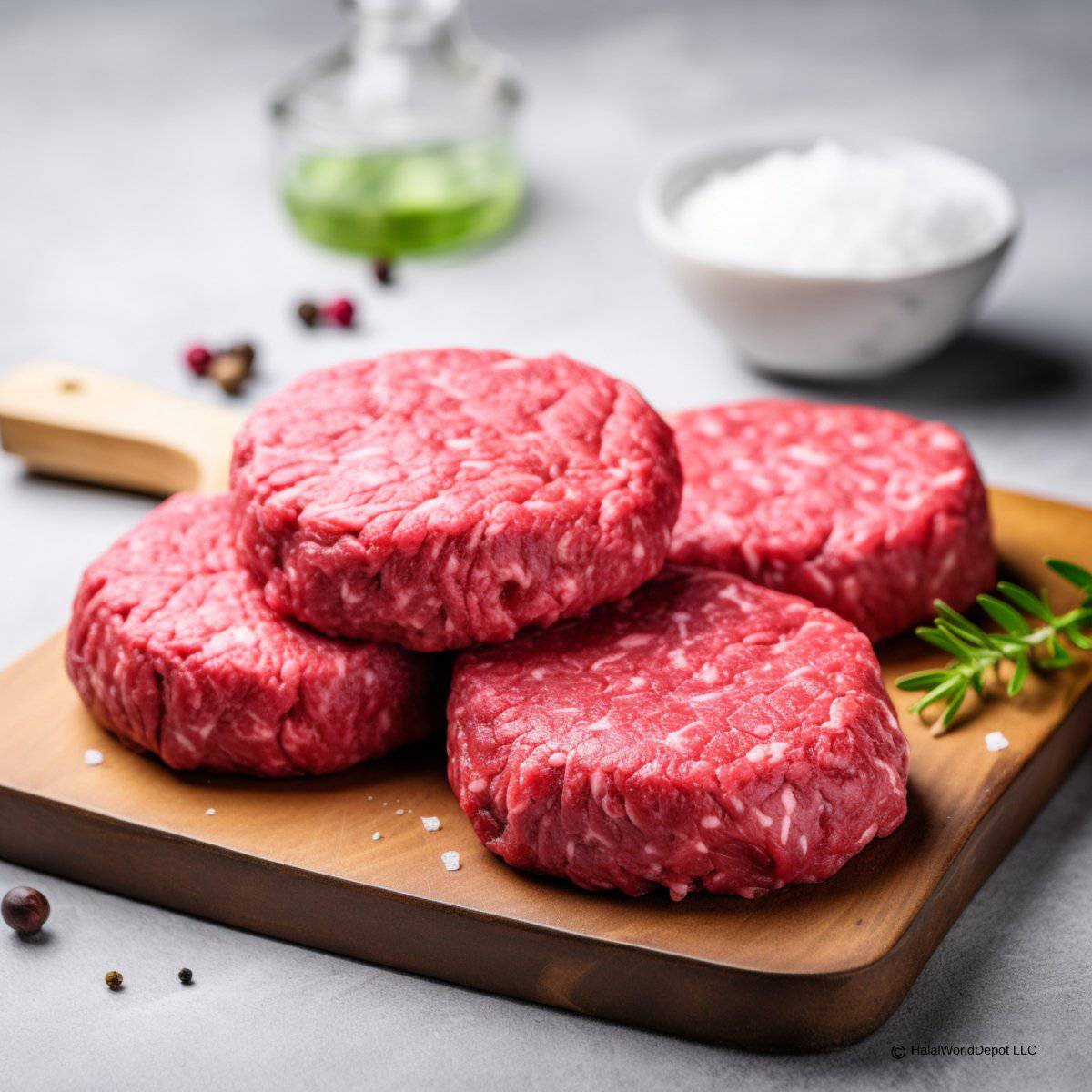 Halal Fresh Beef Burger Patties | Freshly Seasoned And Prepped | Ready To Cook | - HalalWorldDepot