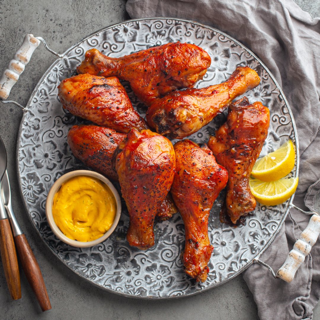 Halal Marinated Tandoori Chicken Drumsticks | Approx. 2lb | Seasoned And Prepped | Ready To Cook | 100% Zabiha Halal - HalalWorldDepot