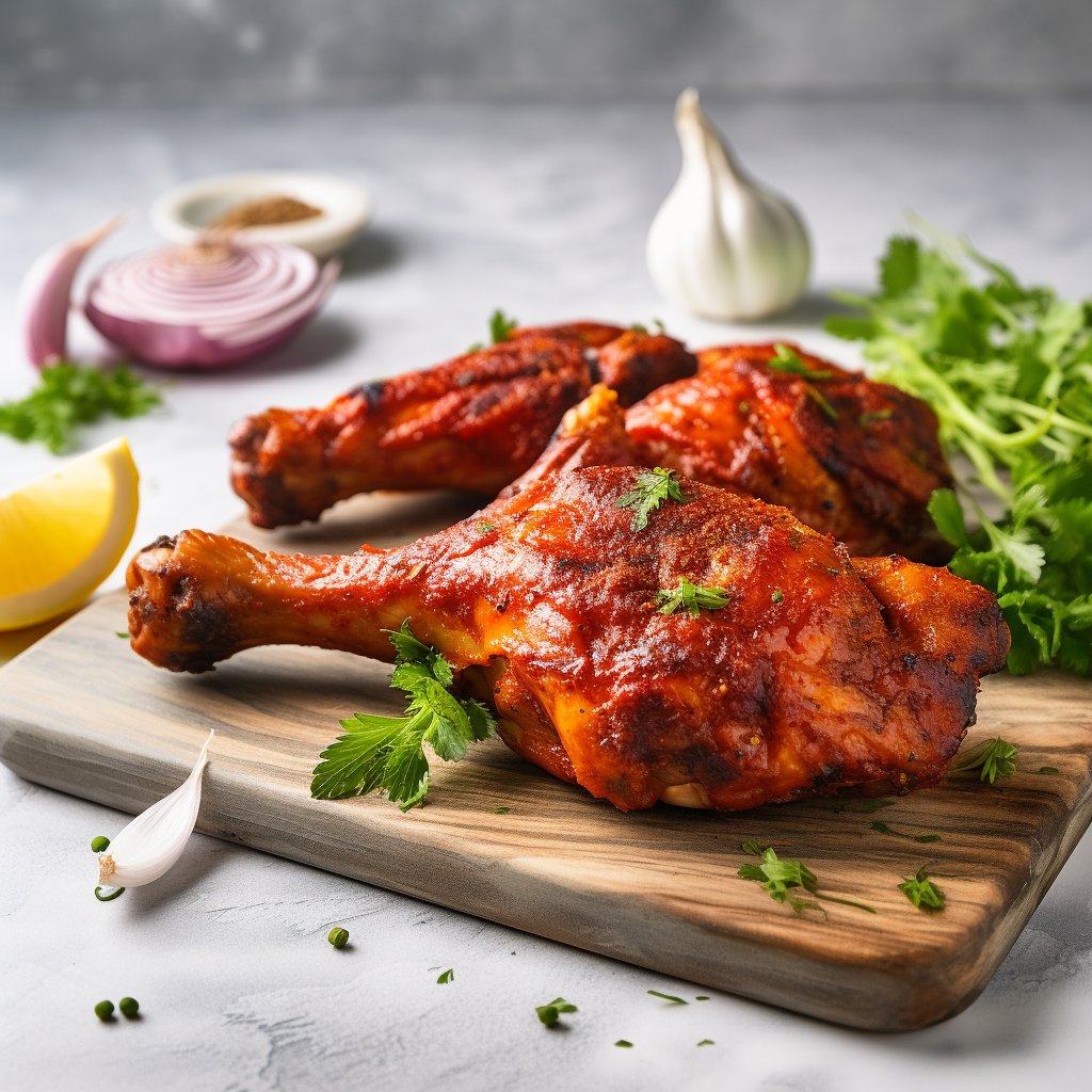 Halal Marinated Tandoori Chicken Drumsticks | Approx. 2lb | Seasoned And Prepped | Ready To Cook | 100% Zabiha Halal - HalalWorldDepot
