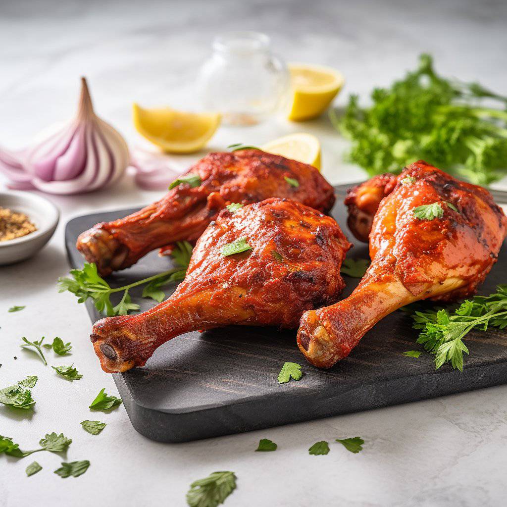 Halal Marinated Tandoori Chicken Drumsticks | Approx. 2lb | Seasoned And Prepped | Ready To Cook | 100% Zabiha Halal - HalalWorldDepot