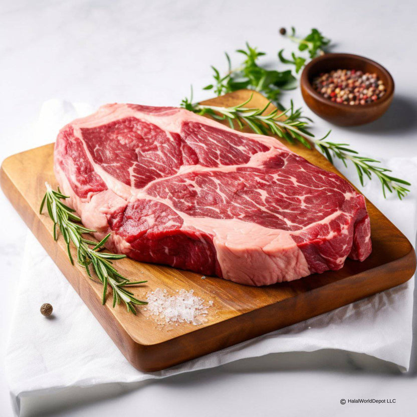 Halal Ribeye Steak | Sliced 1in Thick | Freshly Packaged | High Qualit