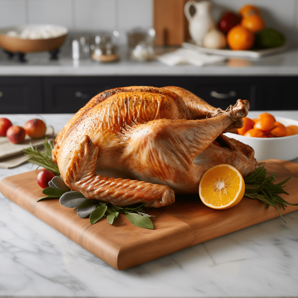 Roasted turkey serving suggestion