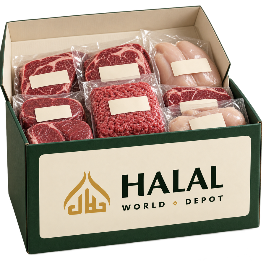 Illustration of an HWD box filled with individually packed meat