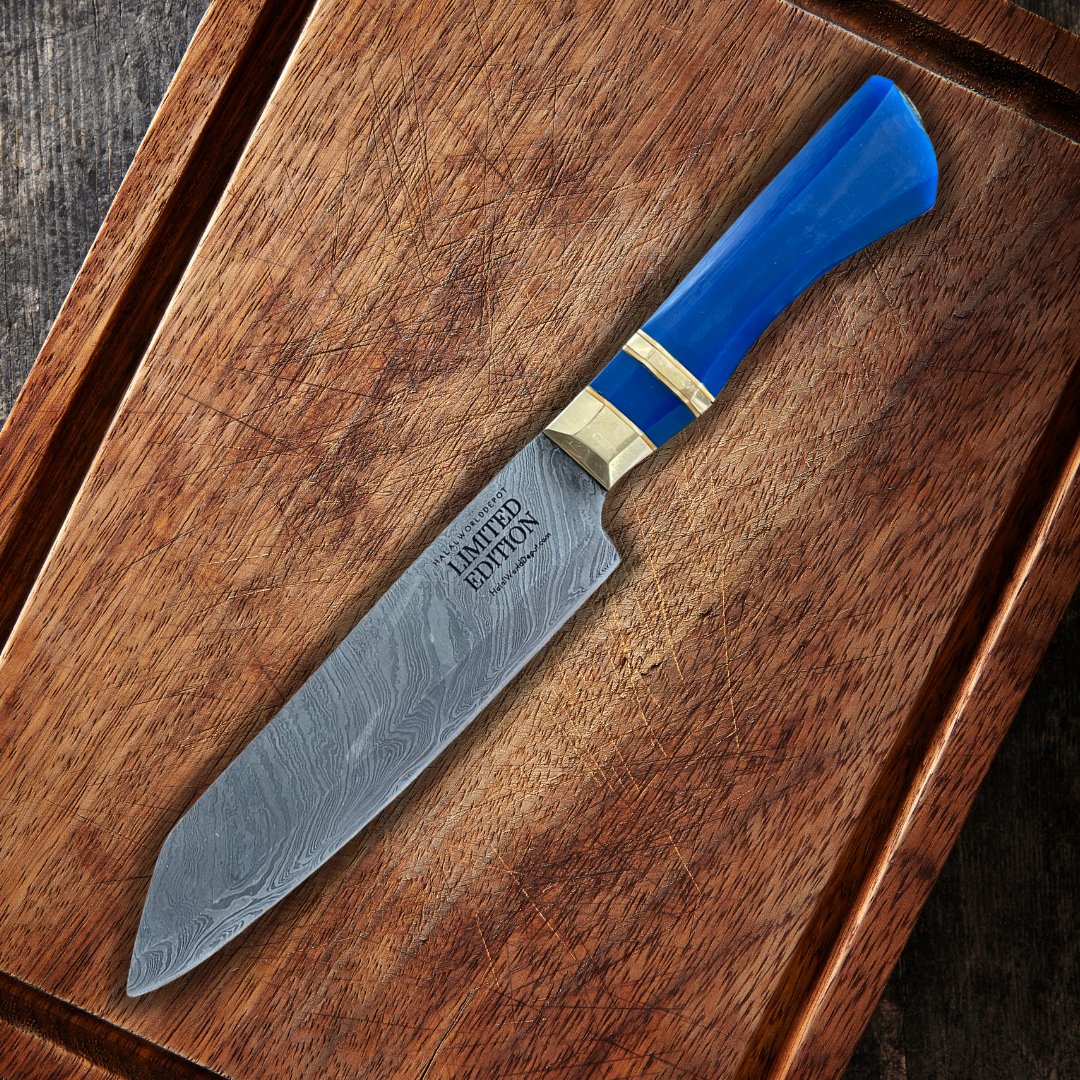 Limited Edition Halalworlddepot Anniversary Damascus Knife - The Ultimate Blend of Style & Performance - HalalWorldDepot