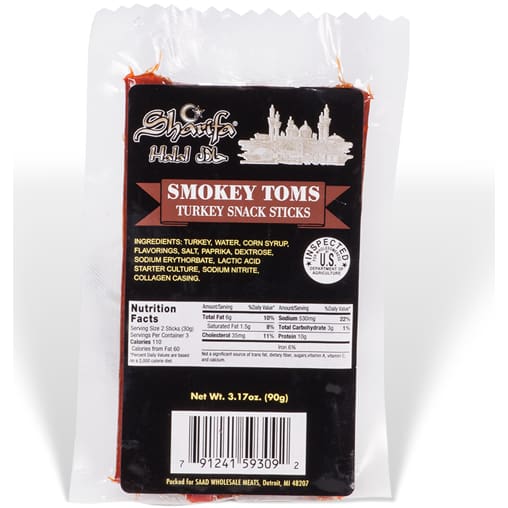 Sharifa Halal Smokey Toms Turkey Snack Sticks - HalalWorldDepot